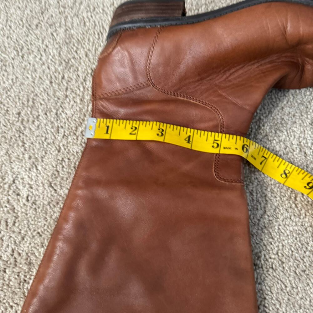 Sam Edelman Penny Tall Brown Leather Riding Boots Short Heel Women's Size 8.5 - Picture 16 of 16